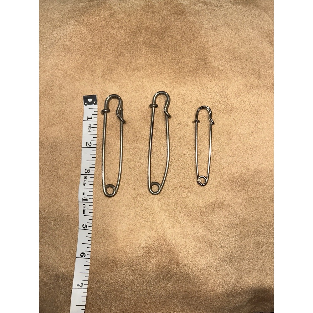 Vintage Kilt Blanket Or Horse Blanket Pins Lot of 3 Large Shawl Pins 4" & 3"